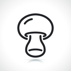 Sticker - organic mushroom thin line icon