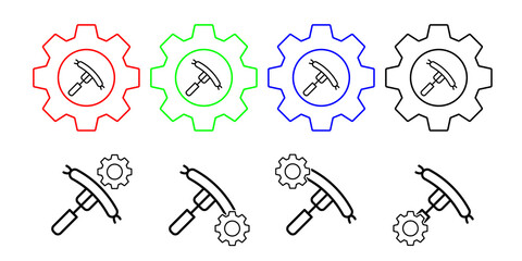 Poster - Food fork sausage vector icon in gear set illustration for ui and ux, website or mobile application