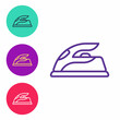 © Iryna - Set line Electric iron icon isolated on white background. Steam iron. Set icons colorful. Vector