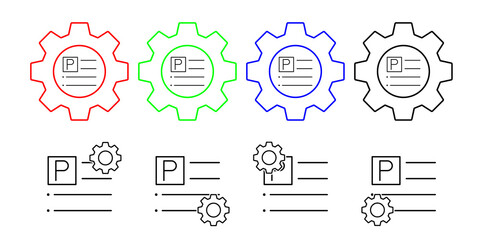 Poster - Align, format, left, text vector icon in gear set illustration for ui and ux, website or mobile application