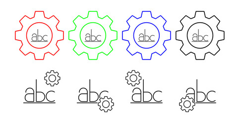 Poster - Format, text, underline vector icon in gear set illustration for ui and ux, website or mobile application