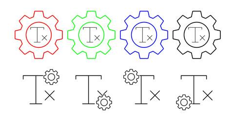 Poster - Formatting, remove, text vector icon in gear set illustration for ui and ux, website or mobile application
