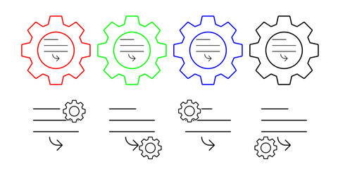 Poster - Align, bottom, format, right vector icon in gear set illustration for ui and ux, website or mobile application