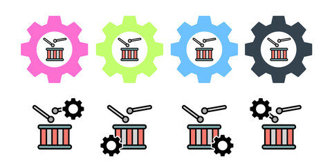Poster - Drum music usa flag vector icon in gear set illustration for ui and ux, website or mobile application