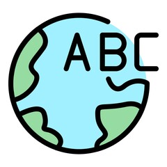 Poster - Earth abc icon. Outline Earth abc vector icon color flat isolated