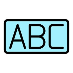 Poster - Inscription abc icon. Outline inscription abc vector icon color flat isolated