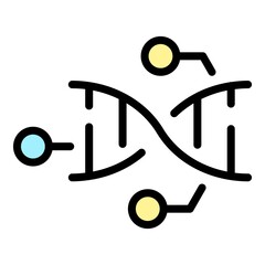 Poster - dna chain icon. outline dna chain vector icon color flat isolated
