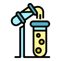 Poster - Test tubes with liquid icon. Outline test tubes with liquid vector icon color flat isolated