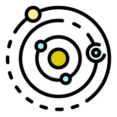 Poster - Planet orbits icon. Outline planet orbits vector icon color flat isolated