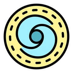Poster - Galaxy rotation icon. Outline galaxy rotation vector icon color flat isolated