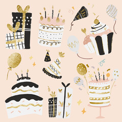 Sticker - Celebration party sticker vector set