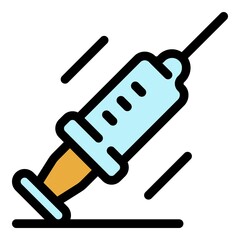 Poster - syringe icon. outline syringe vector icon color flat isolated