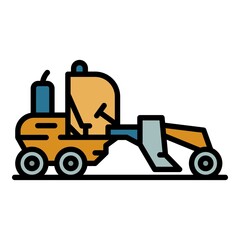 Poster - heavy grader machine icon. outline heavy grader machine vector icon color flat isolated