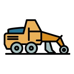 Poster - grader vehicle icon. outline grader vehicle vector icon color flat isolated
