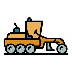 Poster - engineering grader machine icon. outline engineering grader machine vector icon color flat isolated