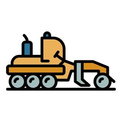 Poster - Transport grader machine icon. Outline transport grader machine vector icon color flat isolated