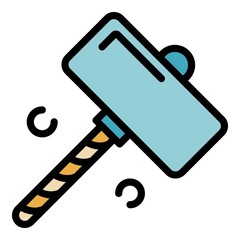 Poster - Sledge hammer icon. Outline sledge hammer vector icon color flat isolated