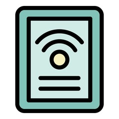 Poster - Wireless network icon. Outline wireless network vector icon color flat isolated