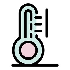Poster - Thermometer degree icon. Outline thermometer degree vector icon color flat isolated