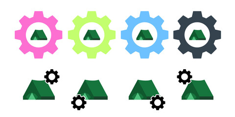Poster - Tent, camping vector icon in gear set illustration for ui and ux, website or mobile application