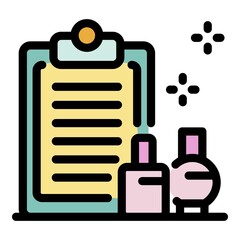 Poster - Nails schedule icon. Outline nails schedule vector icon color flat isolated