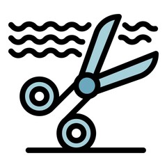 Poster - stylist scissors icon. outline stylist scissors vector icon color flat isolated