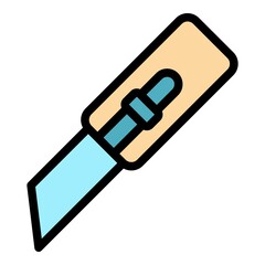 Poster - cutter icon. outline cutter vector icon color flat isolated