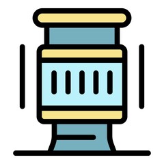 Poster - camera lens icon. outline camera lens vector icon color flat isolated