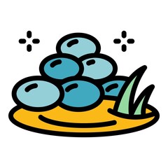 Poster - Garden house landscape icon. Outline garden house landscape vector icon color flat isolated