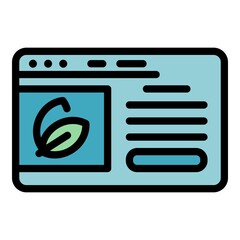 Poster - Web landscape designer icon. Outline web landscape designer vector icon color flat isolated