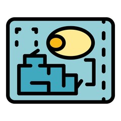 Poster - landscape designer work plan icon. outline landscape designer work plan vector icon color flat isola