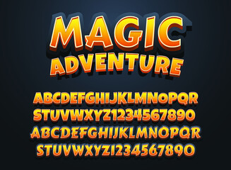 Wall Mural - fantasy magic adventure editable text effect perfect for rpg medieval game logo title