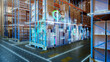 © Gorodenkoff - Futuristic Technology Retail Warehouse: Digitalization and Visualization of Industry 4.0 Process that Analyzes Goods, Cardboard Boxes, Products Delivery Infographics in Logistics, Distribution Center