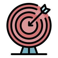 Poster - Achieved goal icon. Outline achieved goal vector icon color flat isolated