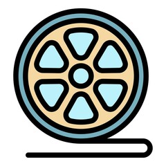 Poster - Film pellicle icon. Outline film pellicle vector icon color flat isolated