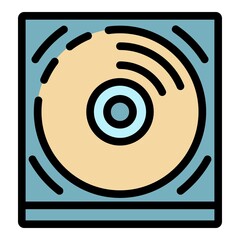 Poster - Audio disk icon. Outline audio disk vector icon color flat isolated