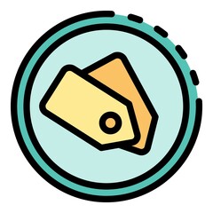 Poster - Ad clothes tag icon. Outline ad clothes tag vector icon color flat isolated