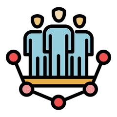 Poster - Product manager teamwork icon. Outline product manager teamwork vector icon color flat isolated