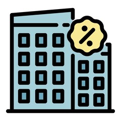 Poster - Commercial agency icon. Outline commercial agency vector icon color flat isolated