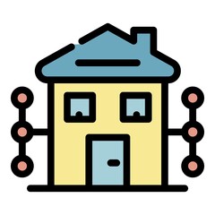 Poster - Digital house icon. Outline digital house vector icon color flat isolated