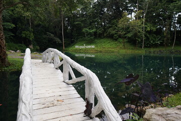 Sticker - wooden bridge over the lake