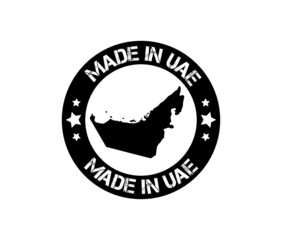 Wall Mural - Made in UAE stamp with UAE map.