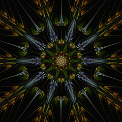 Wall Mural - 3d effect - abstract polygonal fractal pattern 
