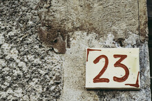 Plaque Décorative De Numéro De Rue 23 En Céramique Ancienne