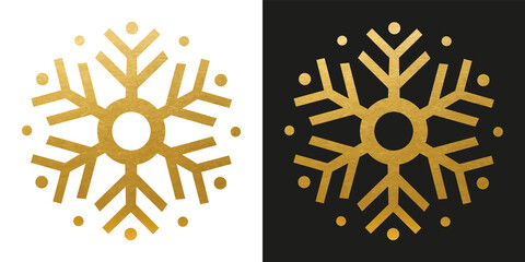 Sticker - Golden Snowflake - Vector Crystal Ornament