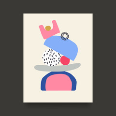 Poster - Poster with creative abstract geometric shapes. Vector illustration