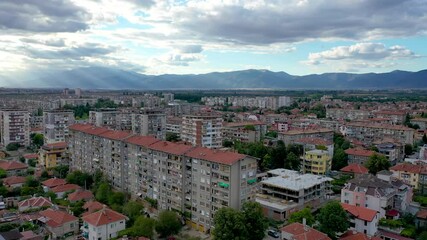 Wall Mural - Kazanlak town in Stara Zagora Province at the foot of the Balkan mountain range of Bulgaria, 4k