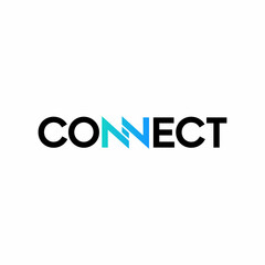 Poster - Connect Black and Blue Orange Uppercase Logo Design Template Elements. Connected linked NN letters as a connection. Modern Networking Logo Design Vector.