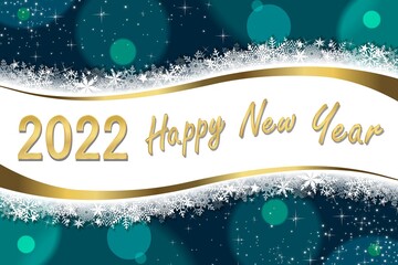 Wall Mural - Happy New Year 2022 greeting card
