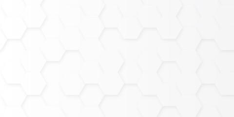 Abstract modern stylist 3d Embossed Hexagon honeycomb white Background with geometric hexagon shapes. technological white vector wallpaper with hexagon grid for making cover,wallpaper,card and design.